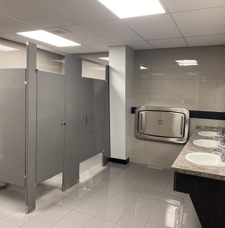 Washroom completed construction Washroom completed construction